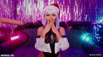 Секс-машина трахнула новогоднюю снегурку из Киберпанка